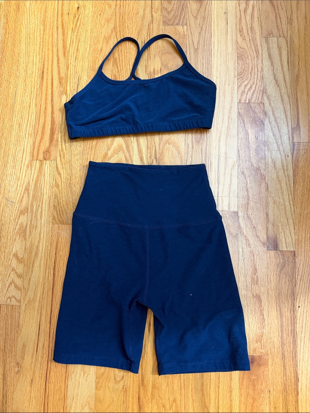Beyond Yoga Spacedye Sports Bra and High-Waist Bike Shorts Set